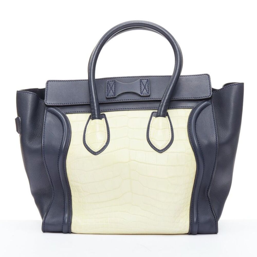 CELINE Phoebe Philo Medium Luggage cream black embossed tote bag - Picture 5 of 10